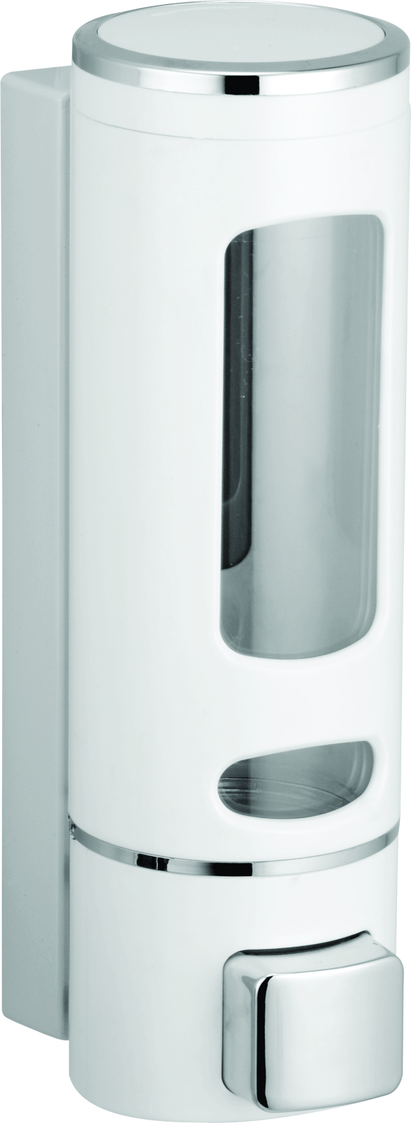 Liquid Soap Dispenser - Abs Plastic, Screw-in Wall Mounted, Mirror Polish Chrome, Push Button Operation, 1-piece Package Content