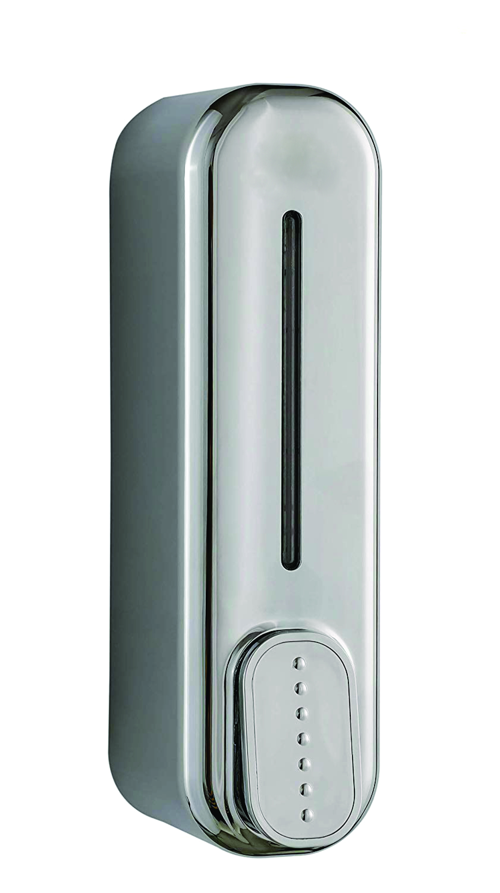 Liquid Soap Dispenser - Abs Plastic, Screw-in Wall Mounted, Mirror Polish Chrome, Push Button Operation, 1-piece Package Content
