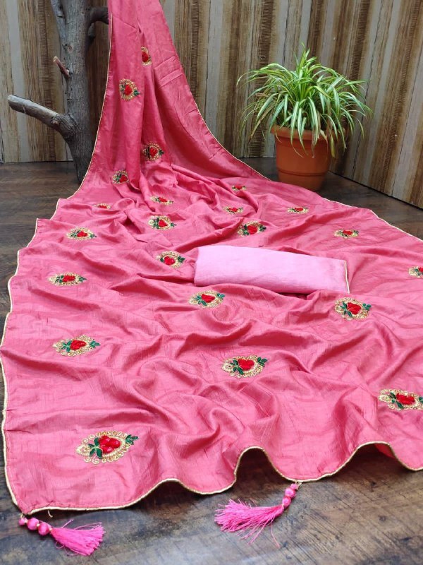 Saree Vichitra - Heavy Design Work With 1500 Stone Work, 5.5 Meter Length, Customized Blouse | Ethnic, Breathable, Embroidered, Washable