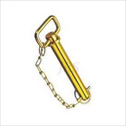 Hitch Pin With Chain - Mild Steel, Painted Finish, Golden Color | Durable Industrial Hitch Pin with Chain for Secure Connections