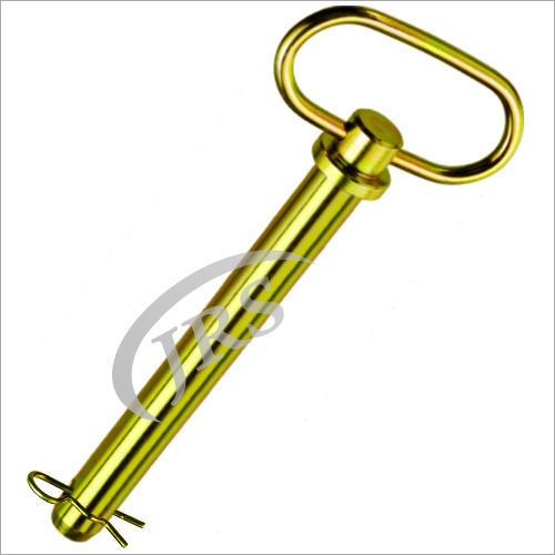 Trailer Hitch Pin - Mild Steel, Golden Finish | Industrial Use with Hair Clip Attachment