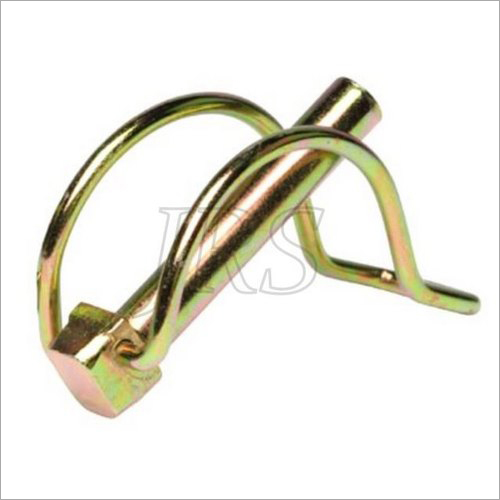 Round Wire Lock Pin - Mild Steel, Industrial Use | White And Yellow, Durable Pin Design for Versatile Applications