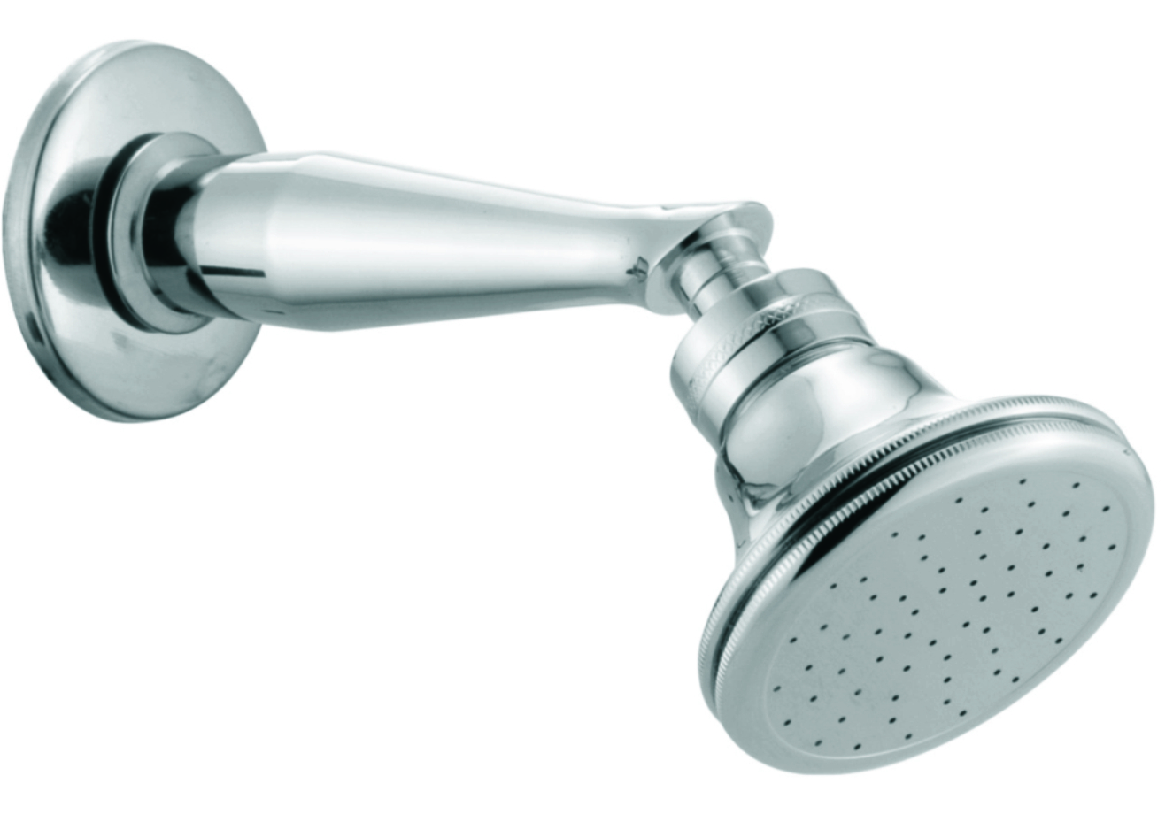 Brass Bell Band Shower - Brass, 15mm Inlet Connection, Bell Shaped Design | Single Flow Overhead Shower With Rain Flow Effect, Includes Shower Arm