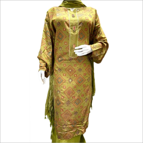 Ladies Unstitch Chanderi Suit - Straight Style, Multicolor Printed Fabric | Hand Washable, Lightweight, Elegant Design