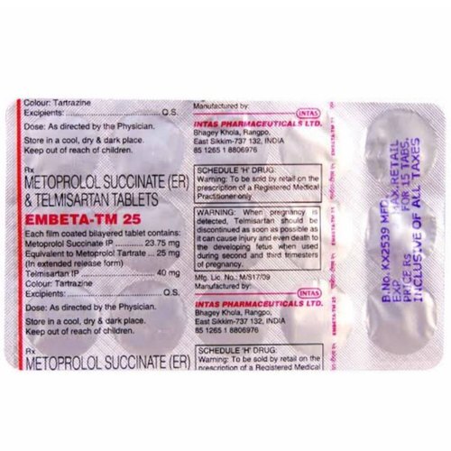 Telmisartan Metoprolol Succinate Tablets Specific Drug