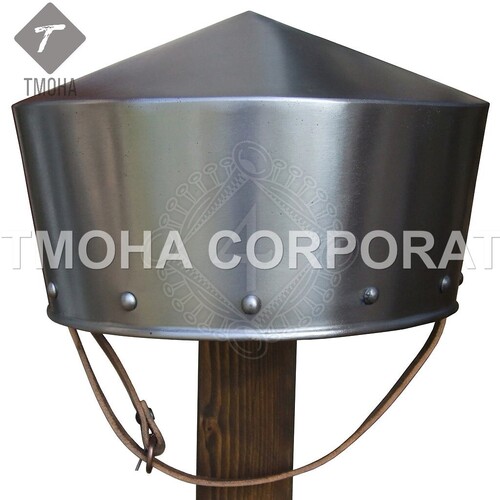 आयरन मध्यकालीन आर्मर हेलमेट नाइट हेलमेट क्रूसेडर हेलमेट चेहरे की प्लेट के साथ प्राचीन हेलमेट कैबसेट Sanguesa Ah0580