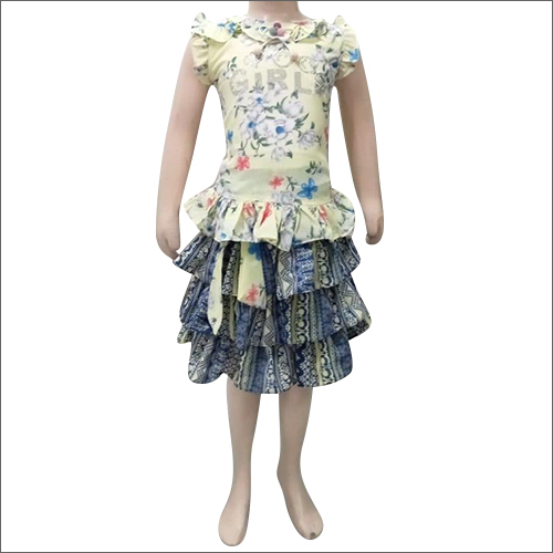 Washable Girls Skirt And Printed Top