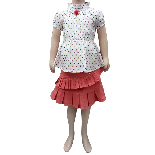 Girls Cotton Skirt And Top - Cotton Fabric, Sizes S, M, L, XL | Washable, Modern Style, All-Season Wear