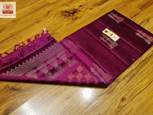 पर्पल प्योर सॉफ्ट सिल्क कांजीवरम शतरंज कॉन्सेप्ट