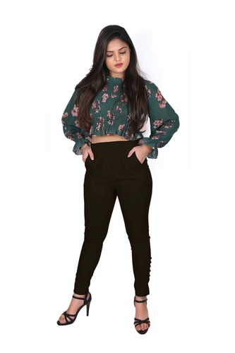 Potli Pant - Rayon Slub Lycra, Size XL (28-30), 3XL (30-32), 5XL (32-34), Black | 4-Way Stretchable, No Fade, Washable, All Season