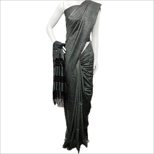 पार्टी वियर लेडीज़ कोटा बसवाड़ा सिल्क साड़ी डार्क ग्रे