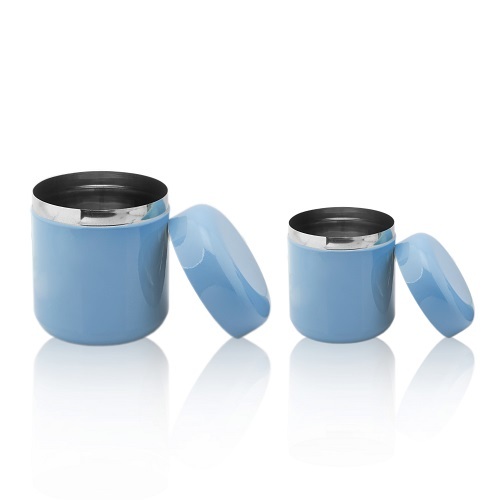 Radiant Cannisters - Stainless Steel, 300-750 Ml , Glossy Blue Green Yellow Finish, Non-toxic Chrome Coat, Rust Protection, Ideal For Snacks