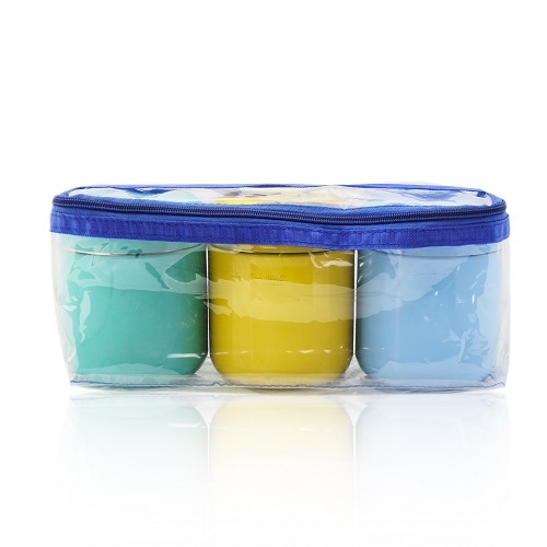 Radiant Cannisters - Stainless Steel, 300-750 Ml , Glossy Blue Green Yellow Finish, Non-toxic Chrome Coat, Rust Protection, Ideal For Snacks