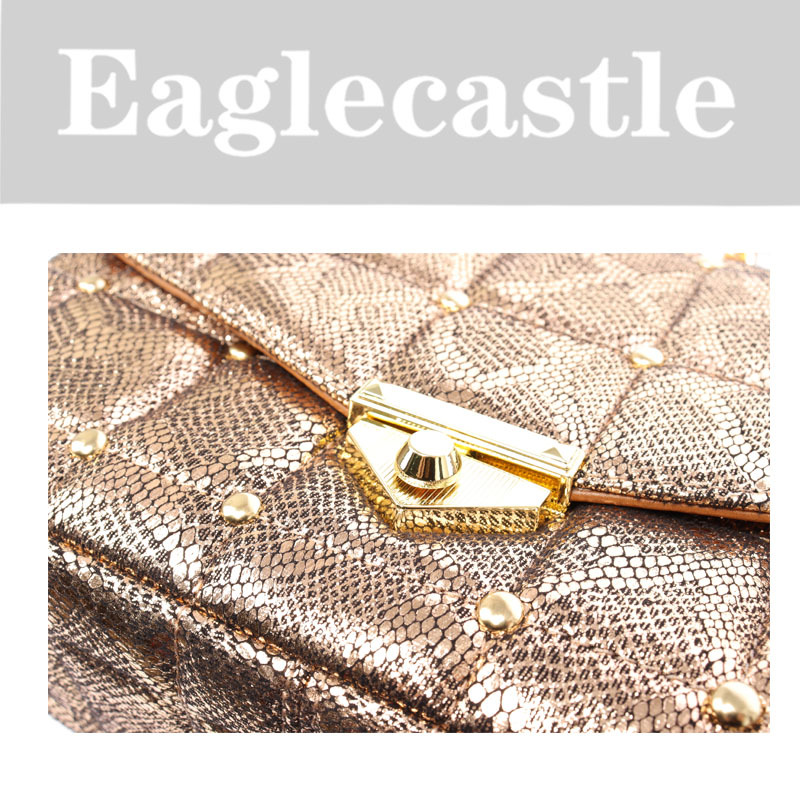 Classic Pu Leather Snake Pattern Shoulder Bag - Customized Size & Color Options, Polyester Lining, Button Closure For Women