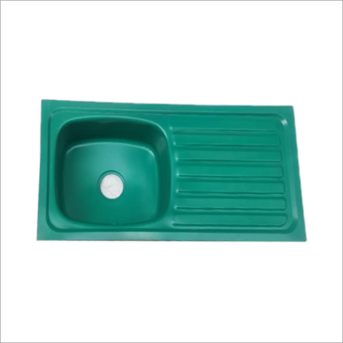Single Bowl Kitchen Sink - Stainless Steel, 37 x 18 x 8 Inch | Polished Green Finish, Available With Drainboard, Corrosion Resistant