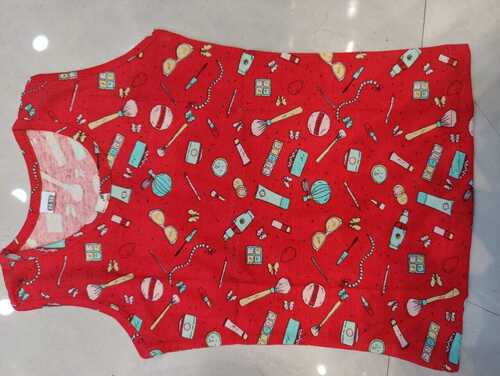 Kids Top - Cotton, Customized Size 1-2 Yrs to 3-4 Yrs, Red Color , Breathable and Washable, Sleeveless Modern Style