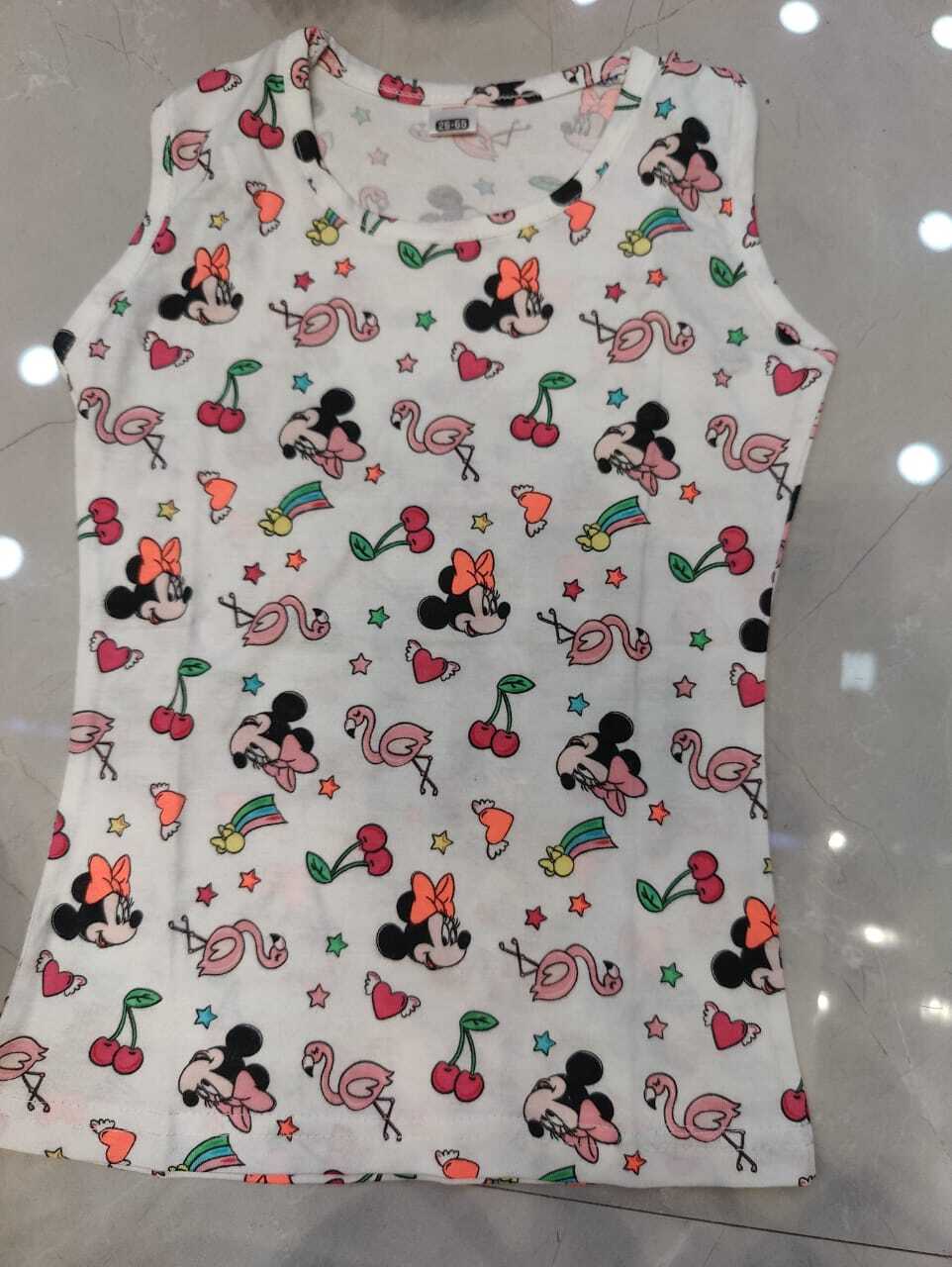 Kids Top - Cotton, Customized Size 1-2 Yrs To 3-4 Yrs, Red Color , Breathable And Washable, Sleeveless Modern Style