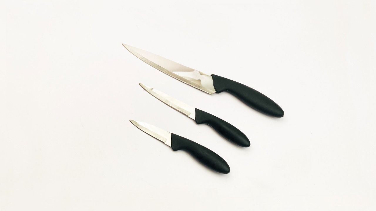 Kithen Knives 3 Pcs Set - Color: Black