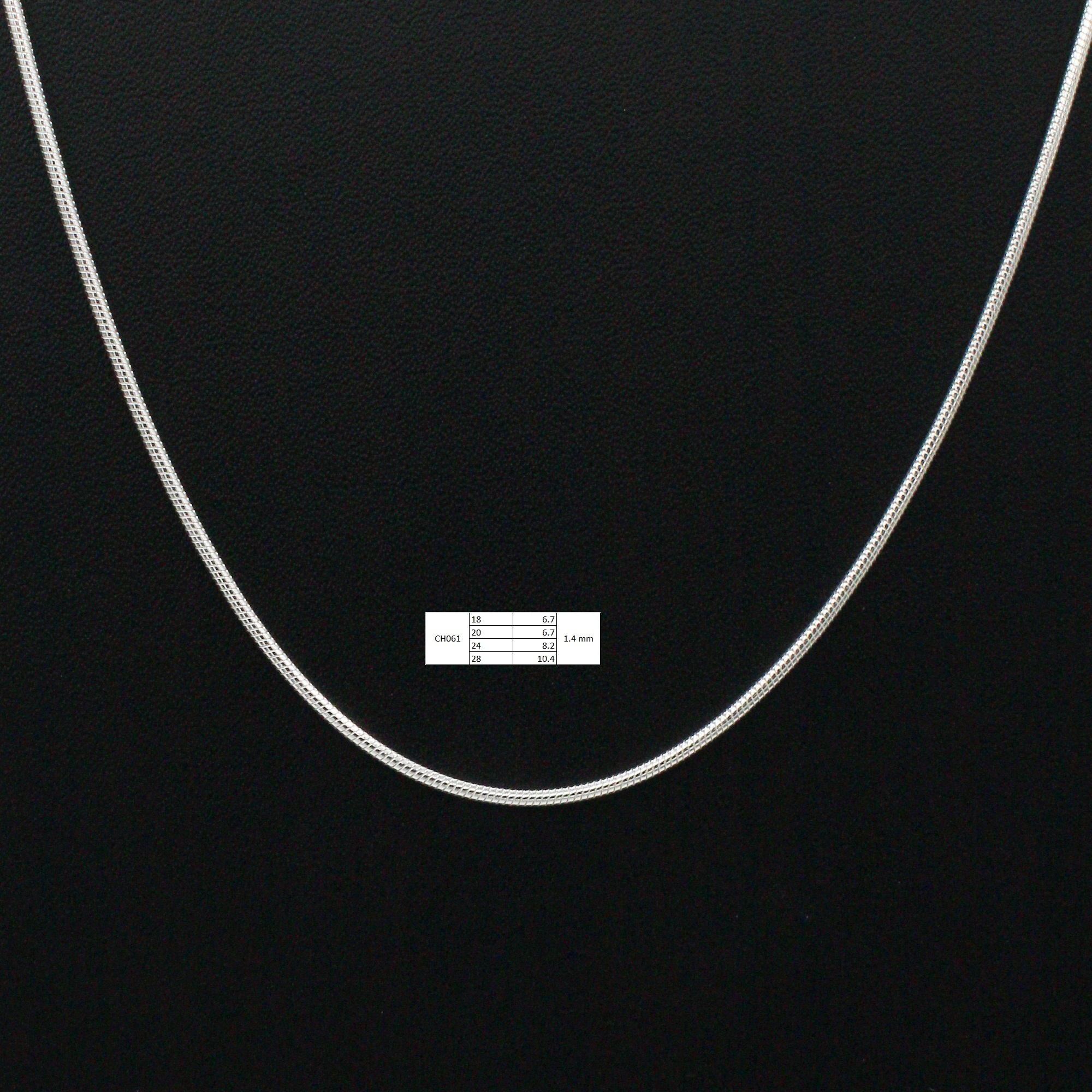 Snake Sterling Silver Chain (Compact)