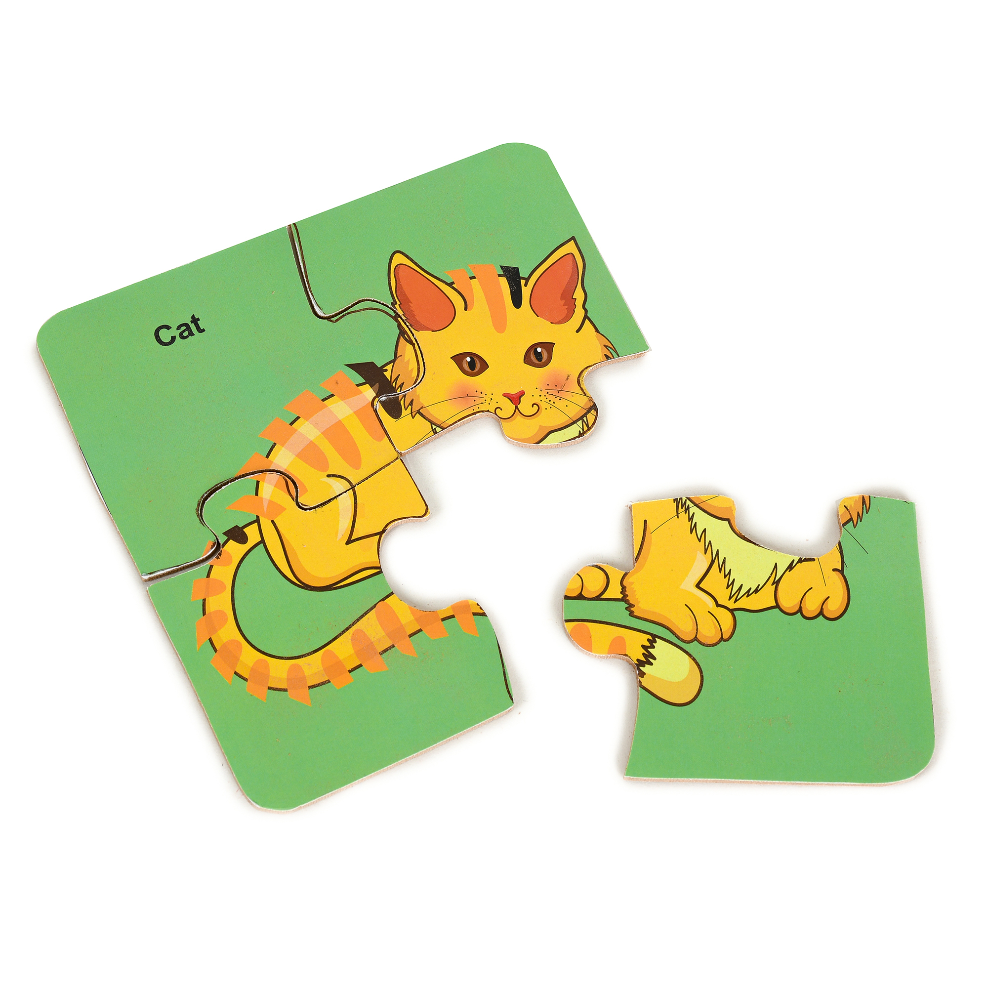 Wooden 6 Pcs Animal Interlocking Jigsaw Puzzle - Wooden, 5.5 X 5.5 Inch, Multi-colored | Fun Cognitive Development Tool For Age 2-6
