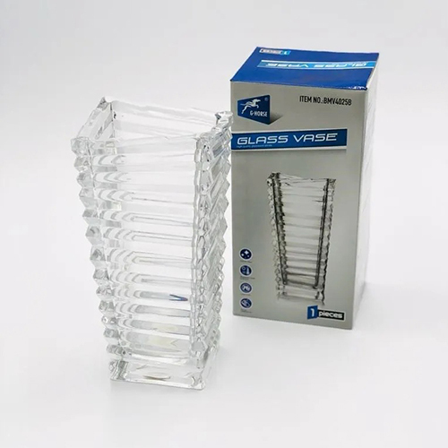 10 इंच डायमंड ग्लास फूलदान