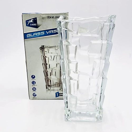 10Inch Diamond Designed Glass Vase