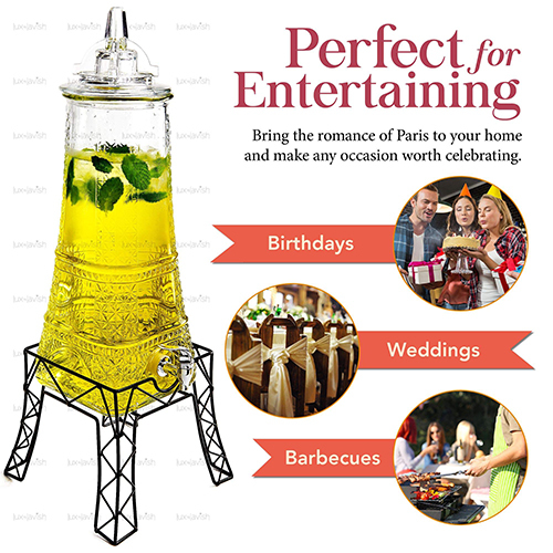 5.67l Eiffel Tower Beverage Dispenser