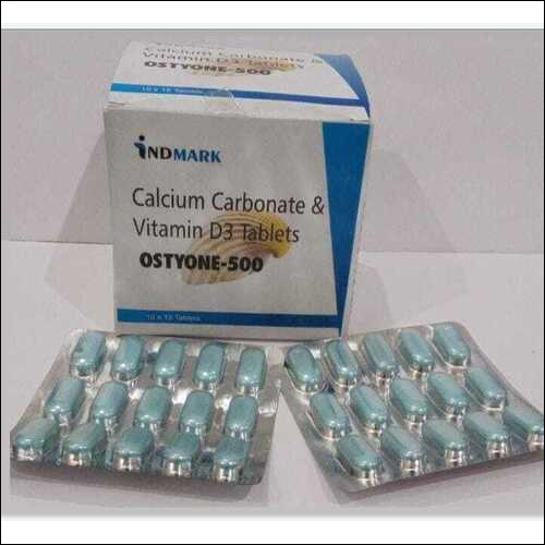 OSTYONE 500 - Calcium Carbonate & Vitamin D3, Light Blue | Calcium Boost, Bone Health, Easy Absorption Tablets