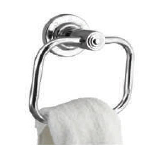 ss cp towel ring hy squar - Stainless Steel 202 Grade | Elegant Concealed Screw Mounting, Sturdy and Durable Design for a Simple Bathroom Aesthetic