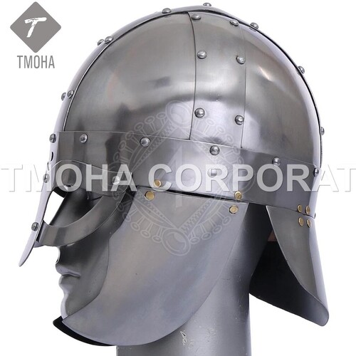 आयरन मध्यकालीन आर्मर हेलमेट नाइट हेलमेट क्रूसेडर हेलमेट प्राचीन हेलमेट नॉर्स हेलमेट Gjermundbu Ah0646