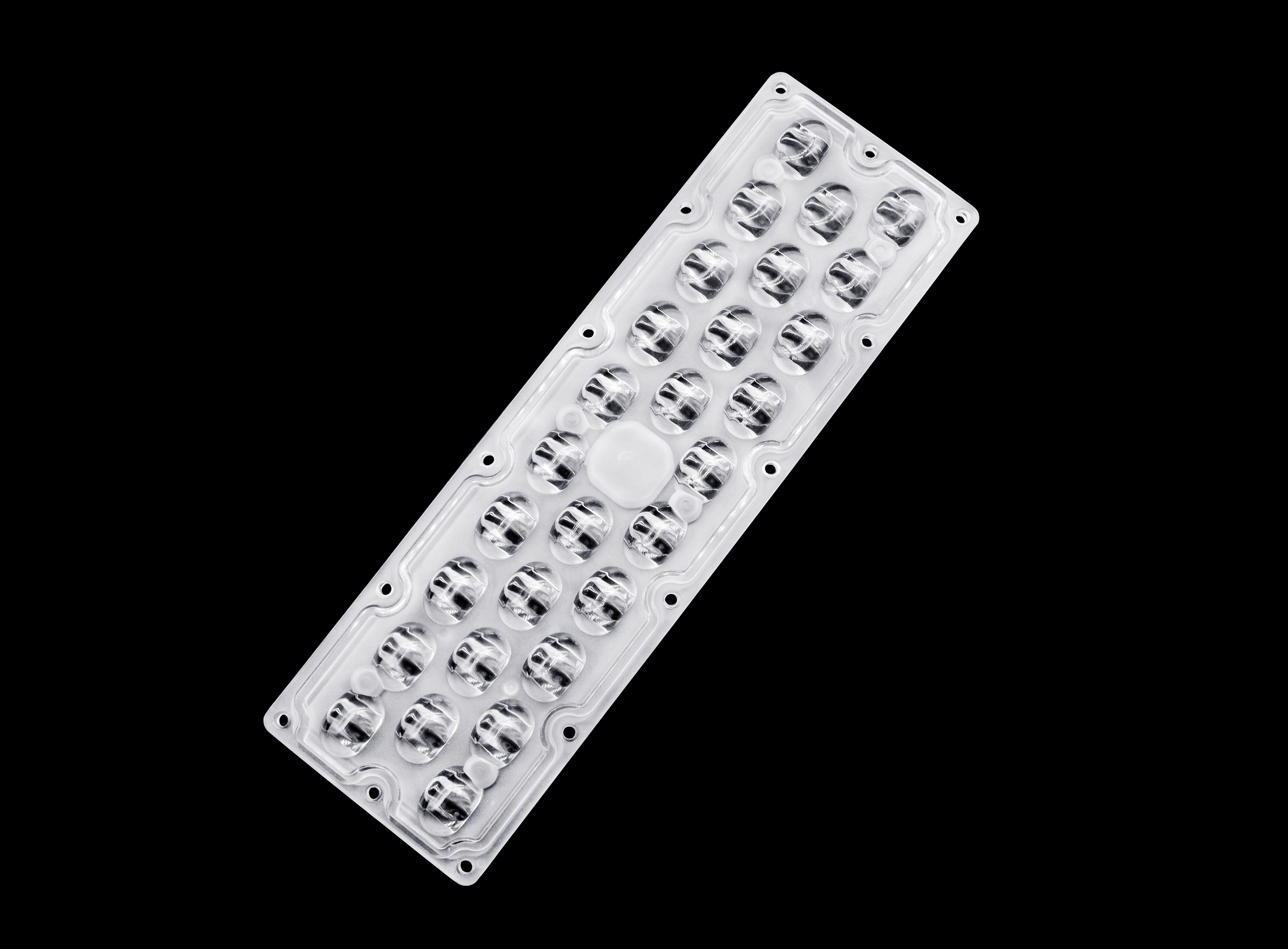 Om426-5050-28x1-t-ii - Optical Grade Pc, 228.83x70.83x9.02 Mm, Clear Color | High Efficiency, 89-90% Transmittance, Suitable For Street Light And Roadway Lighting