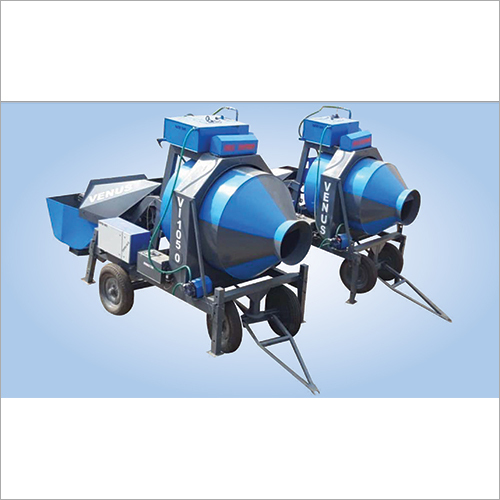 Mini Reversible Concrete Mixer - Metal, 12.5-23 HP, Blue | PLC Control with Drum Forward and Reverse Rotation for Efficient Mixing and Discharge