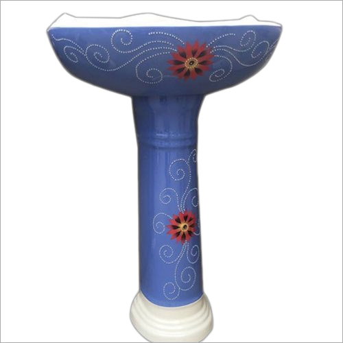 प्रिंटेड सिरेमिक पेडस्टल वॉशबेसिन इंस्टॉलेशन टाइप: फ्लोर माउंटेड