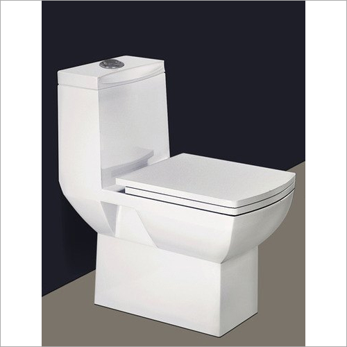 Inox One Piece Ceramic Toilet Seat - Elongated Design, Floor Mounted Installation | Premium Ceramic Build, Sleek and Modern Appearance
