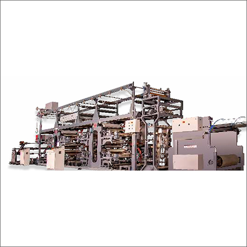Flexographic Printing Machine - Metal Build, High-Speed 500-2000 Feet Per Minute | Automatic Control System, Roll-Feed Web Printing Technique