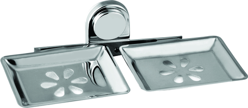 Soap Dish Cp Dubble Redlay Flower - Stainless Steel | Wall Mounted, Easy to Fit & Clean, Beautiful Design, Rust & Corrosion Proof
