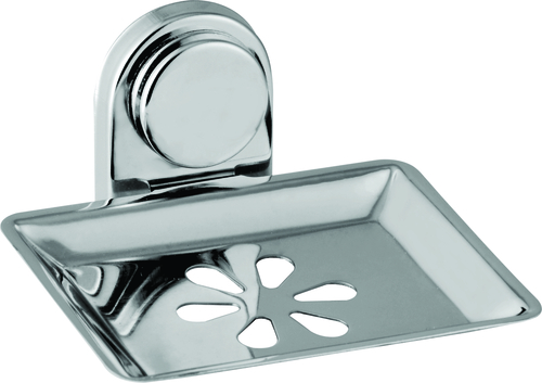 Soap Dish Cp Dubble Single Flower - Stainless Steel, Rectangular | Wall Mounted, Rust and Corrosion Proof, Easy to Fit & Clean, Beautiful Design