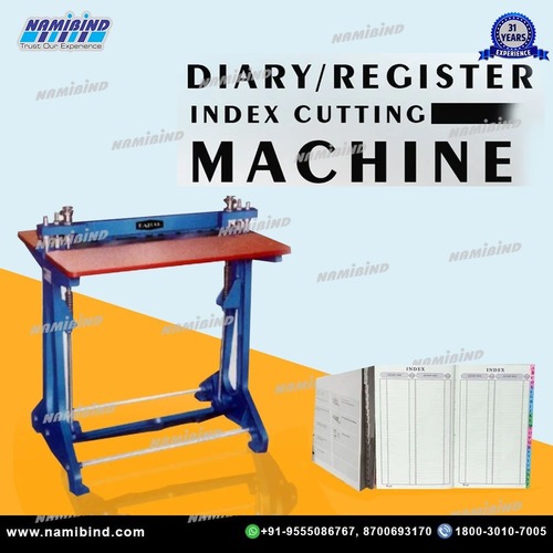 Paper Index Cutting Machine - Heavy Metal Body, 18x18x18 Inch, Blue | Manual Operation, No Electricity Required, 1 Year Warranty, Cuts 50-400 GSM Paper