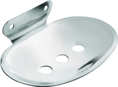 Soap Dish Cp 3Hole - Stainless Steel, Oval Shape | Wall Mounted Design, Rust & Corrosion Proof, Easy to Fit & Clean