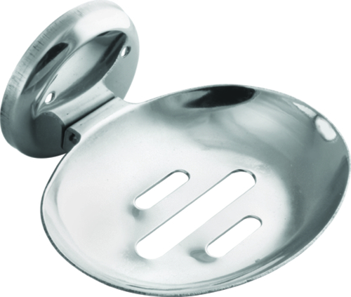 Soap Dish Chrome Plated - Stainless Steel, Round Wall Mounted Soap Dish Stand | Rust and Corrosion Proof, Easy to Fit & Clean, Elegant Design