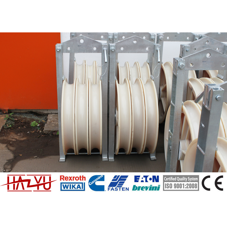 Three Stringing Block Conductor Pulleys - Usage: Transmission Line Tools