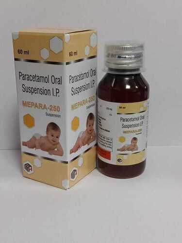 Paracetamol Suspension - 60 ml Bottle, Brown Suspension | Contains Active Ingredient Paracetamol for Treating Fever and Pain in Children at Room Temperature