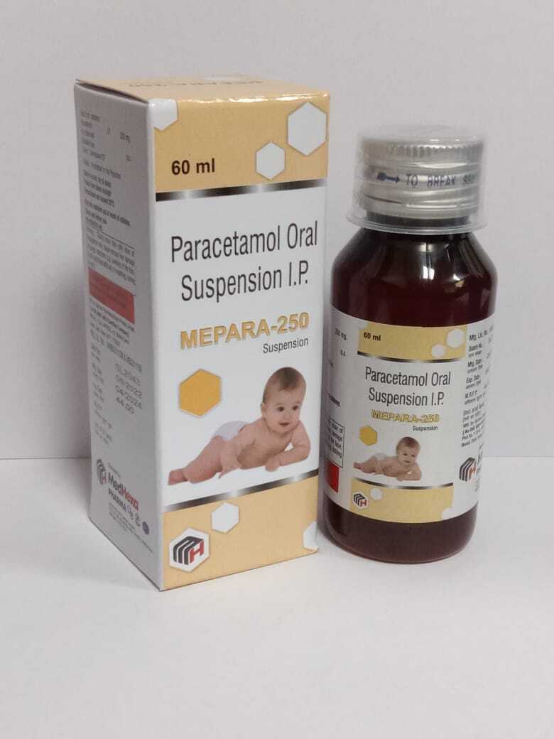 Paracetamol Suspension - 60 Ml Bottle, Brown Suspension | Contains Active Ingredient Paracetamol For Treating Fever And Pain In Children At Room Temperature