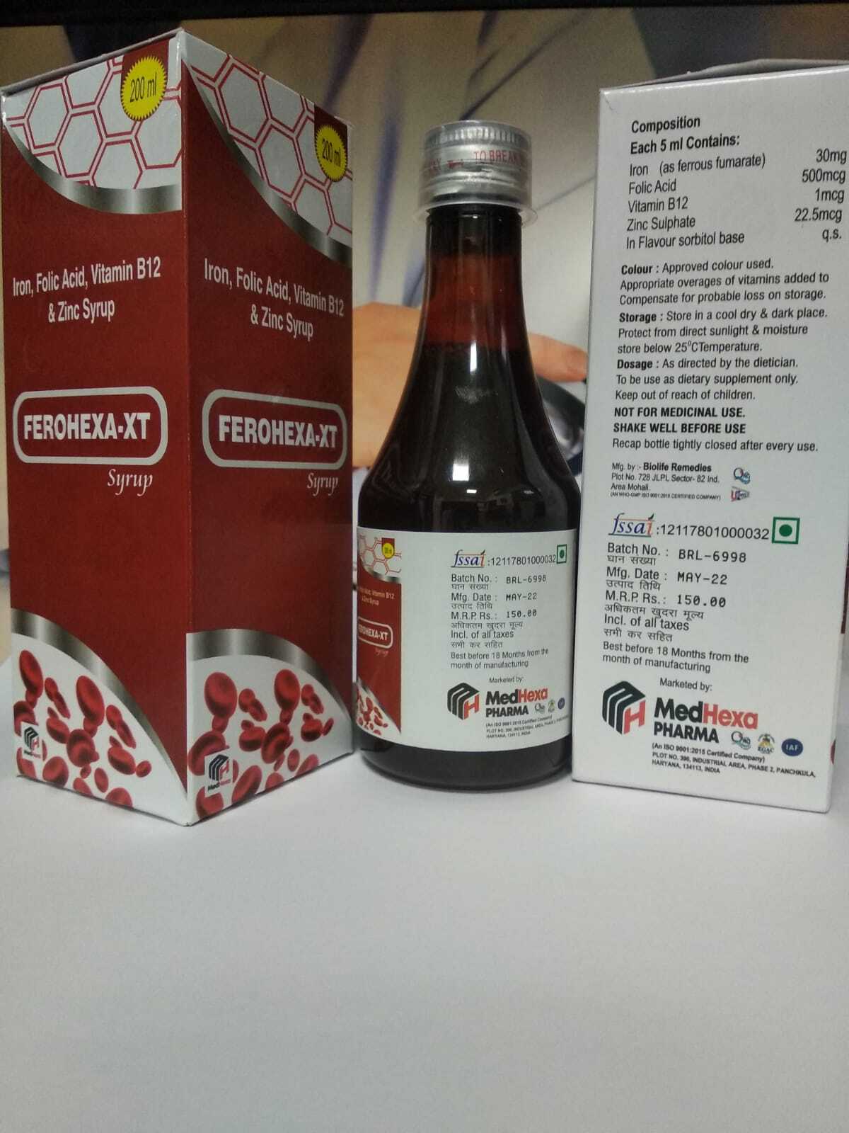 Iron Folic Acid Vitamin B12 Zinc Syrup