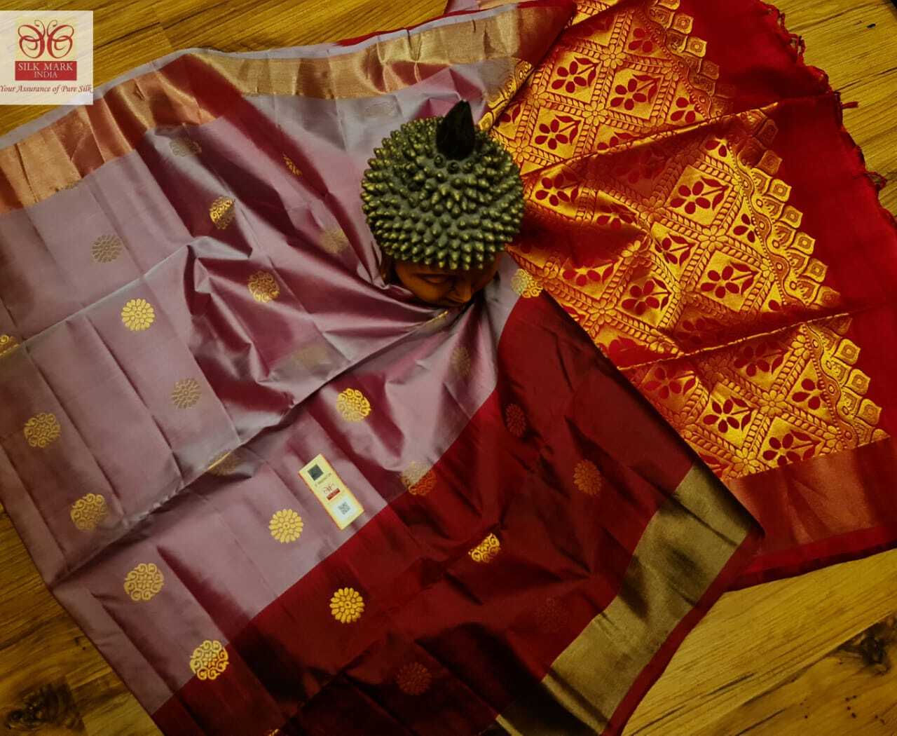 Marron With Pink Turning Border Soft Silk Saree