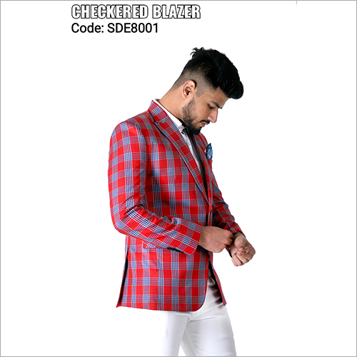 Mens Checkered Blazer Size: Large