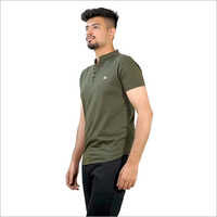 Mens Chinese Collar Plain T-shirt Gender: Male