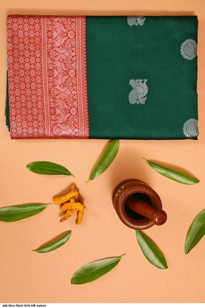 Jacquard Saree - Traditional Printed Design, Customized Logo | Breathable, Washable, Suitable For All Seasons, Random Designs Available