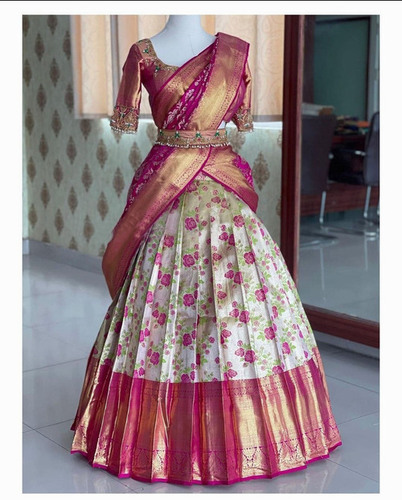 Cream .Women Lehenga