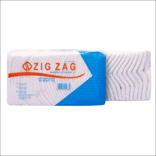 Zig Zag Absorbent Cotton - 100% Cotton, 100 gm | Non-Sterile, Disposable, Easy-to-Store and Carry, Ideal for Wounds and Surgical Use